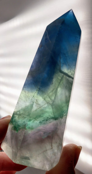 Rainbow Fluorite Point, China