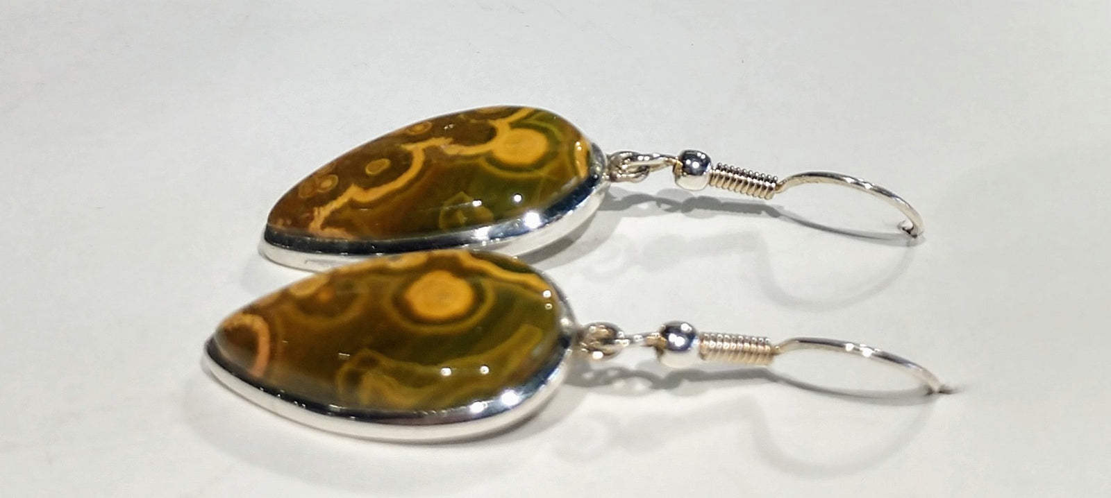 Ocean Jasper Earrings, Sterling Silver