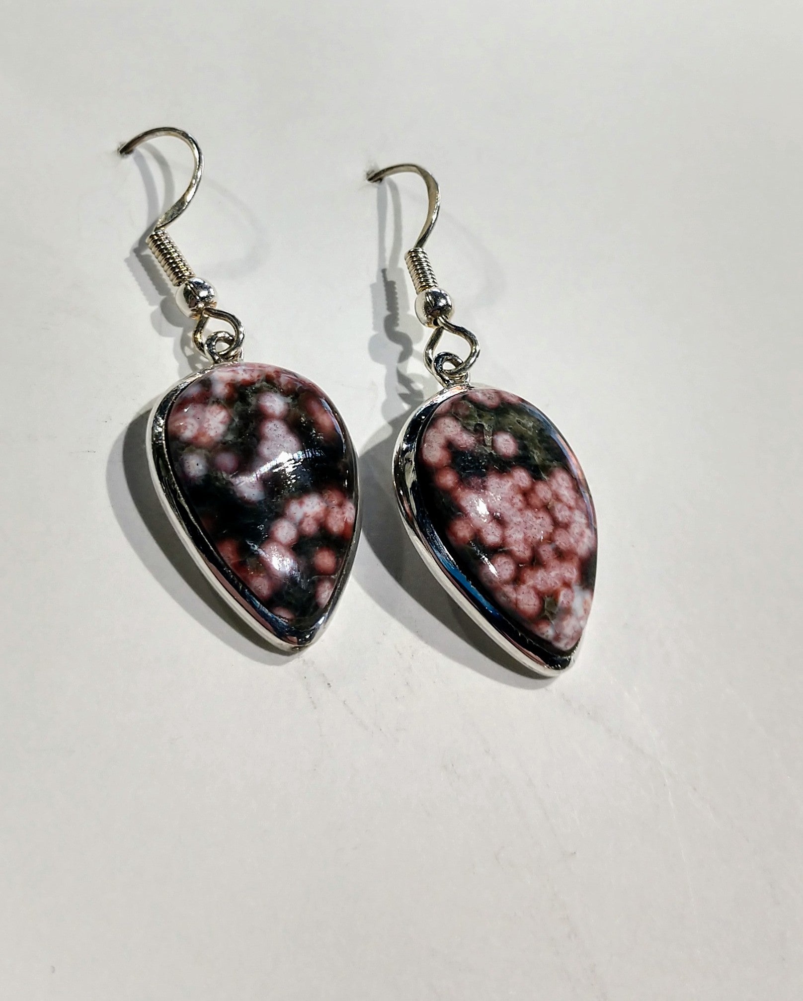 Ocean Jasper Earrings, Sterling Silver