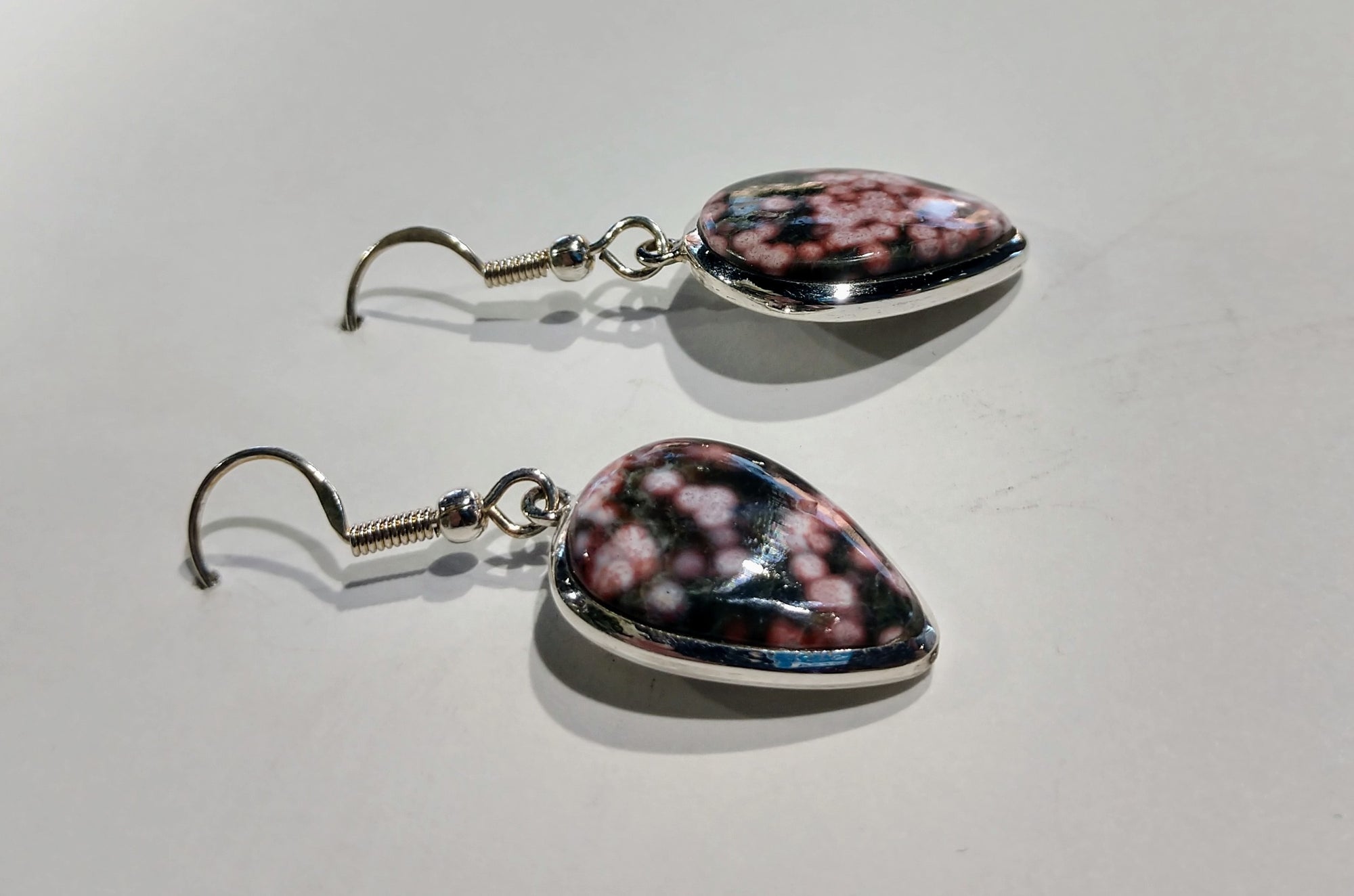 Ocean Jasper Earrings, Sterling Silver