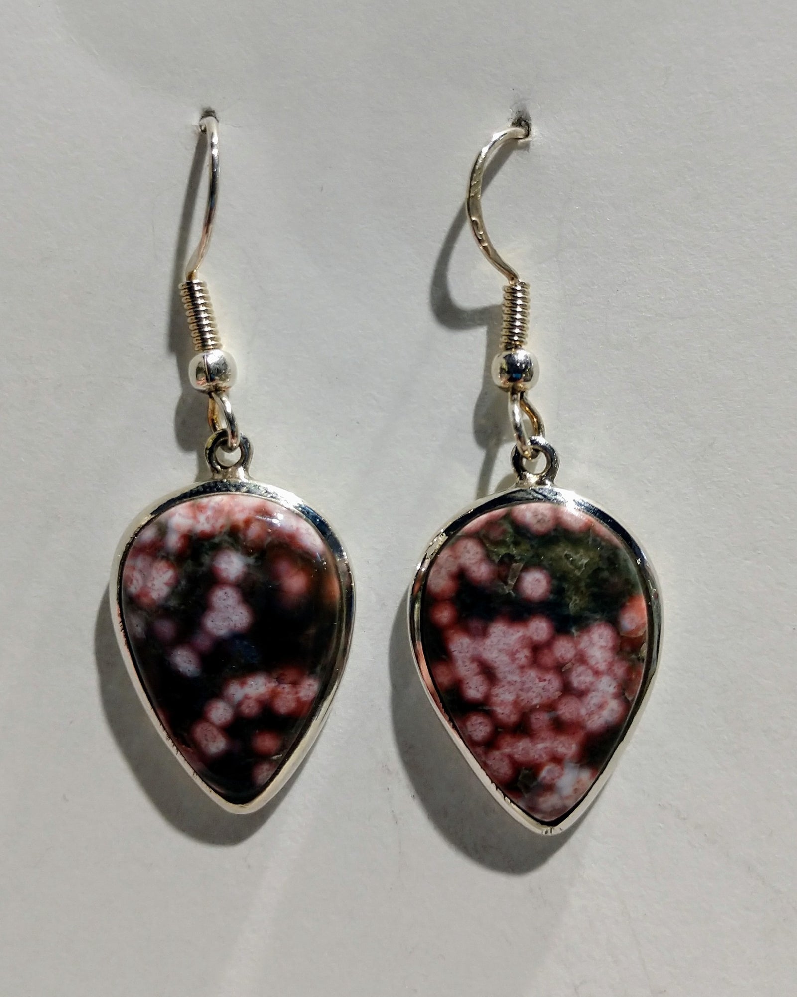 Ocean Jasper Earrings, Sterling Silver