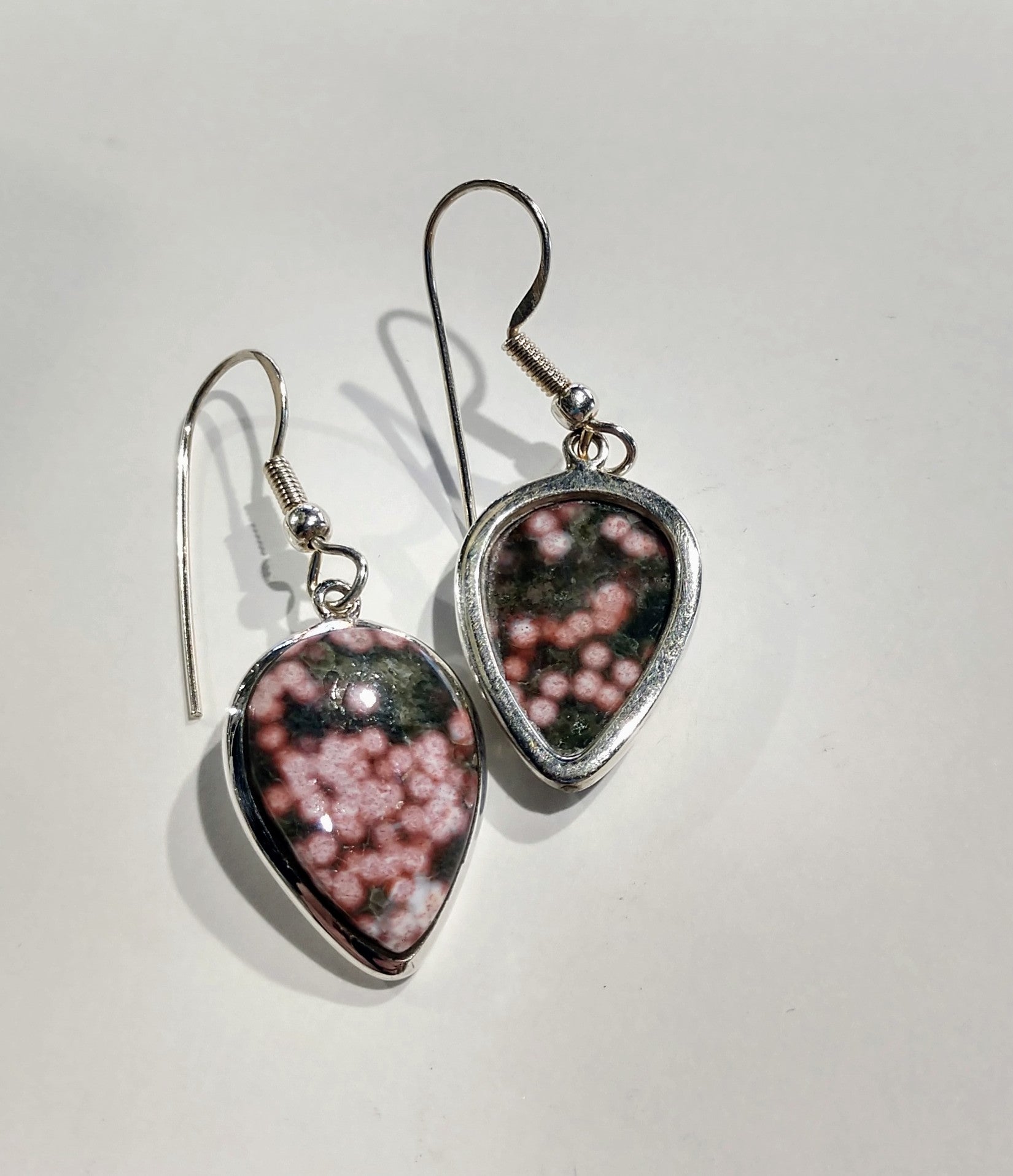 Ocean Jasper Earrings, Sterling Silver