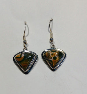 Ocean Jasper Earrings, Sterling Silver