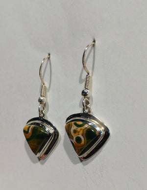 Ocean Jasper Earrings, Sterling Silver