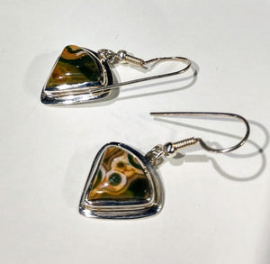 Ocean Jasper Earrings, Sterling Silver