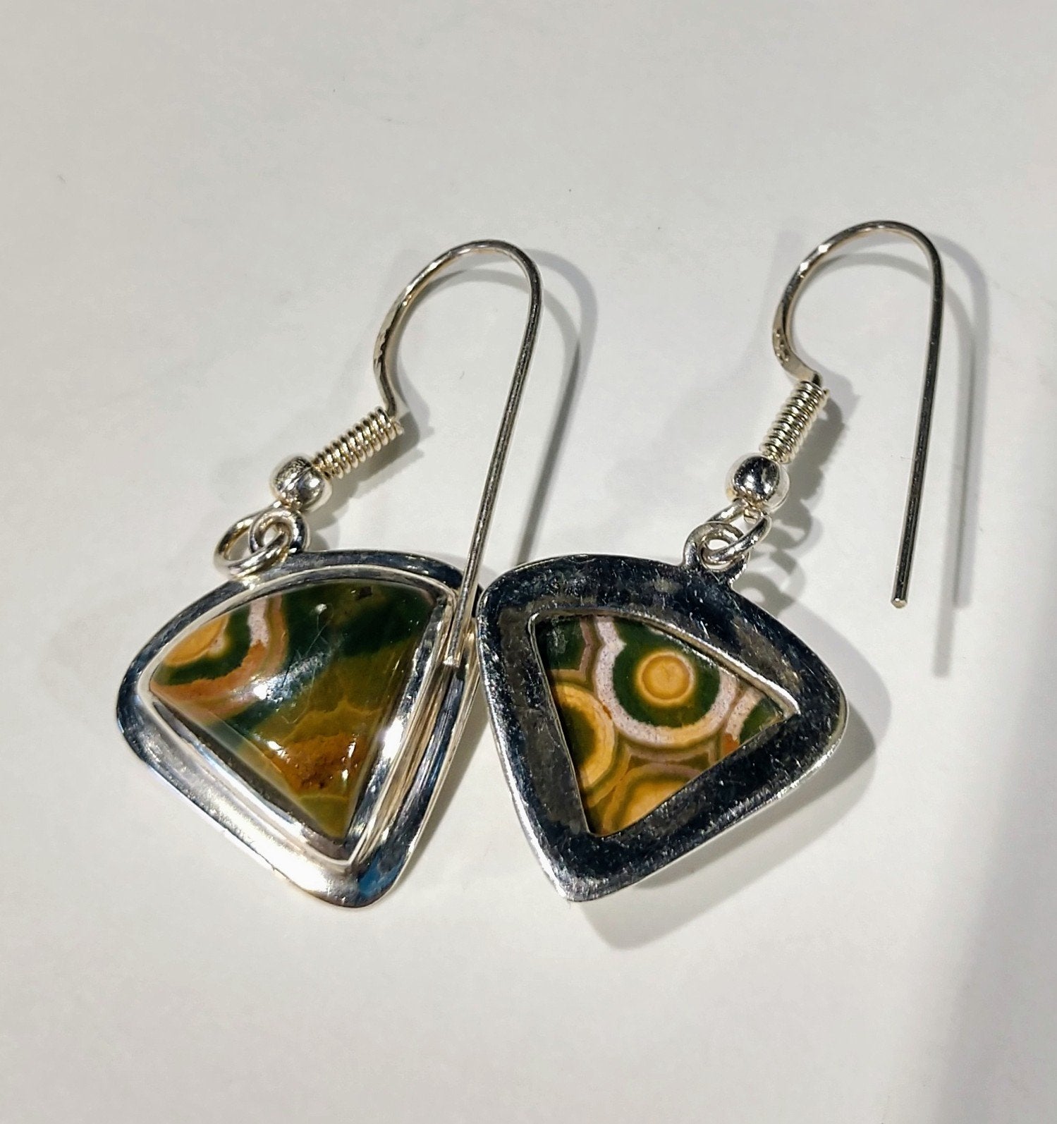 Ocean Jasper Earrings, Sterling Silver