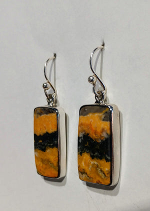 Bumblebee Jasper Earrings, Sterling Silver