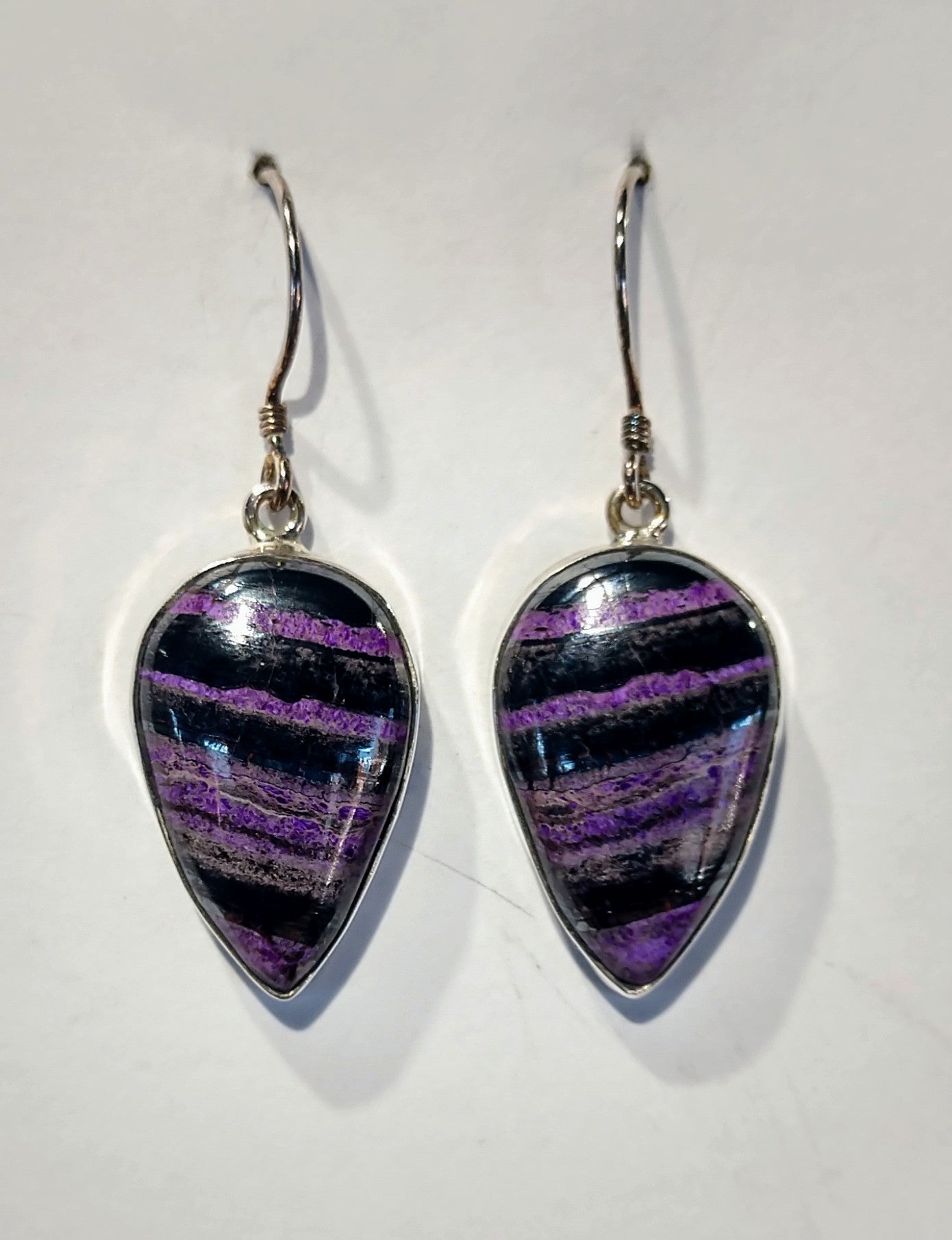 Sugilite Earrings, Sterling Silver