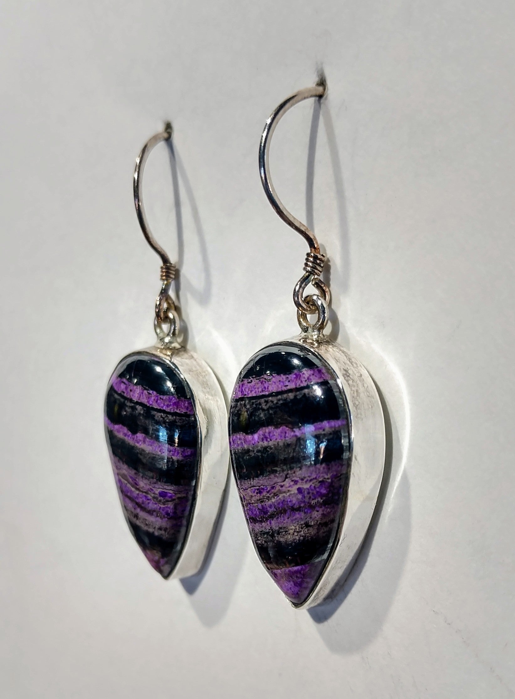 Sugilite Earrings, Sterling Silver