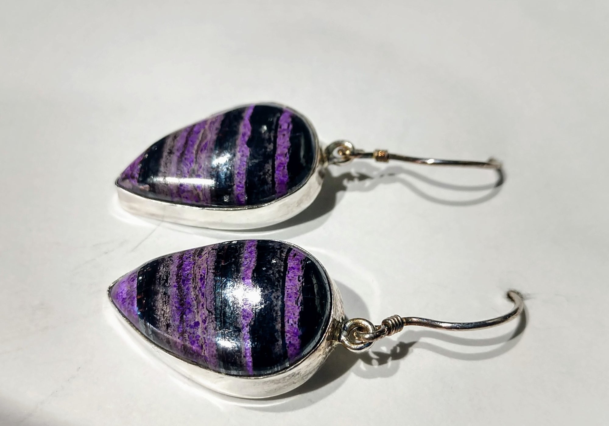 Sugilite Earrings, Sterling Silver