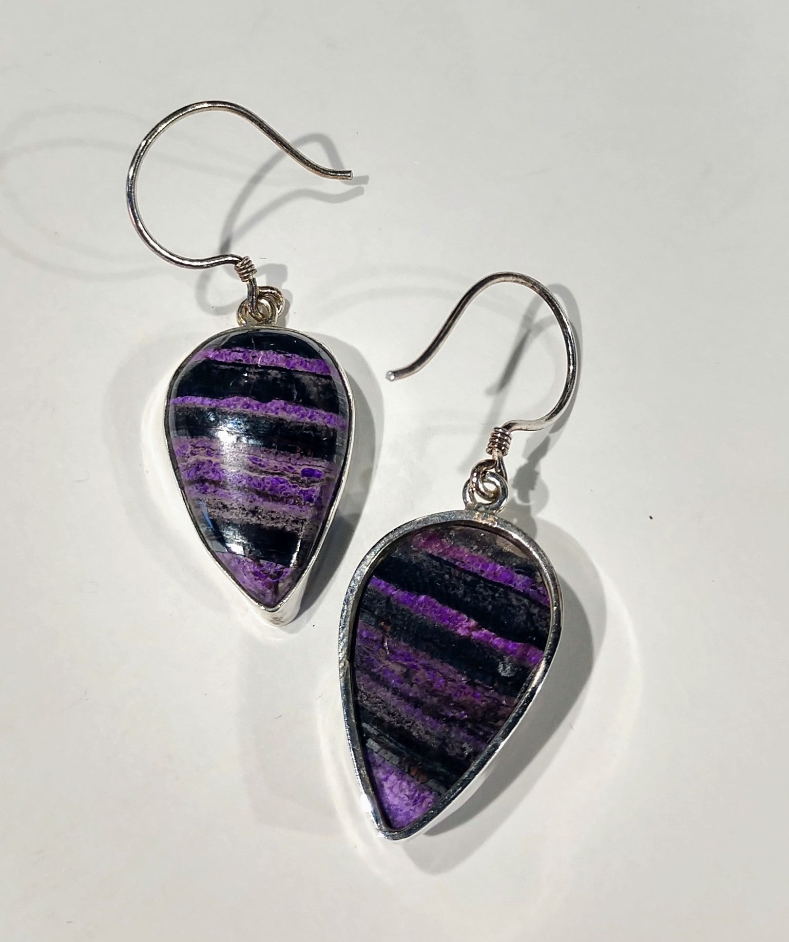 Sugilite Earrings, Sterling Silver