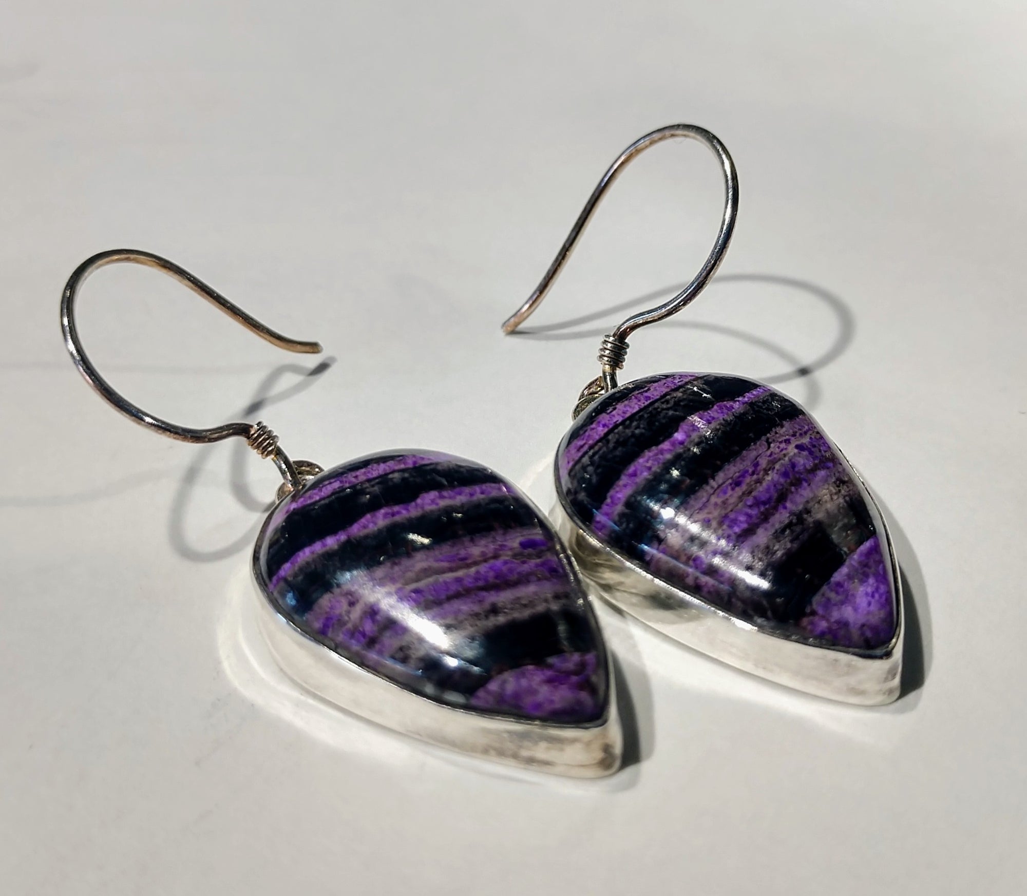 Sugilite Earrings, Sterling Silver