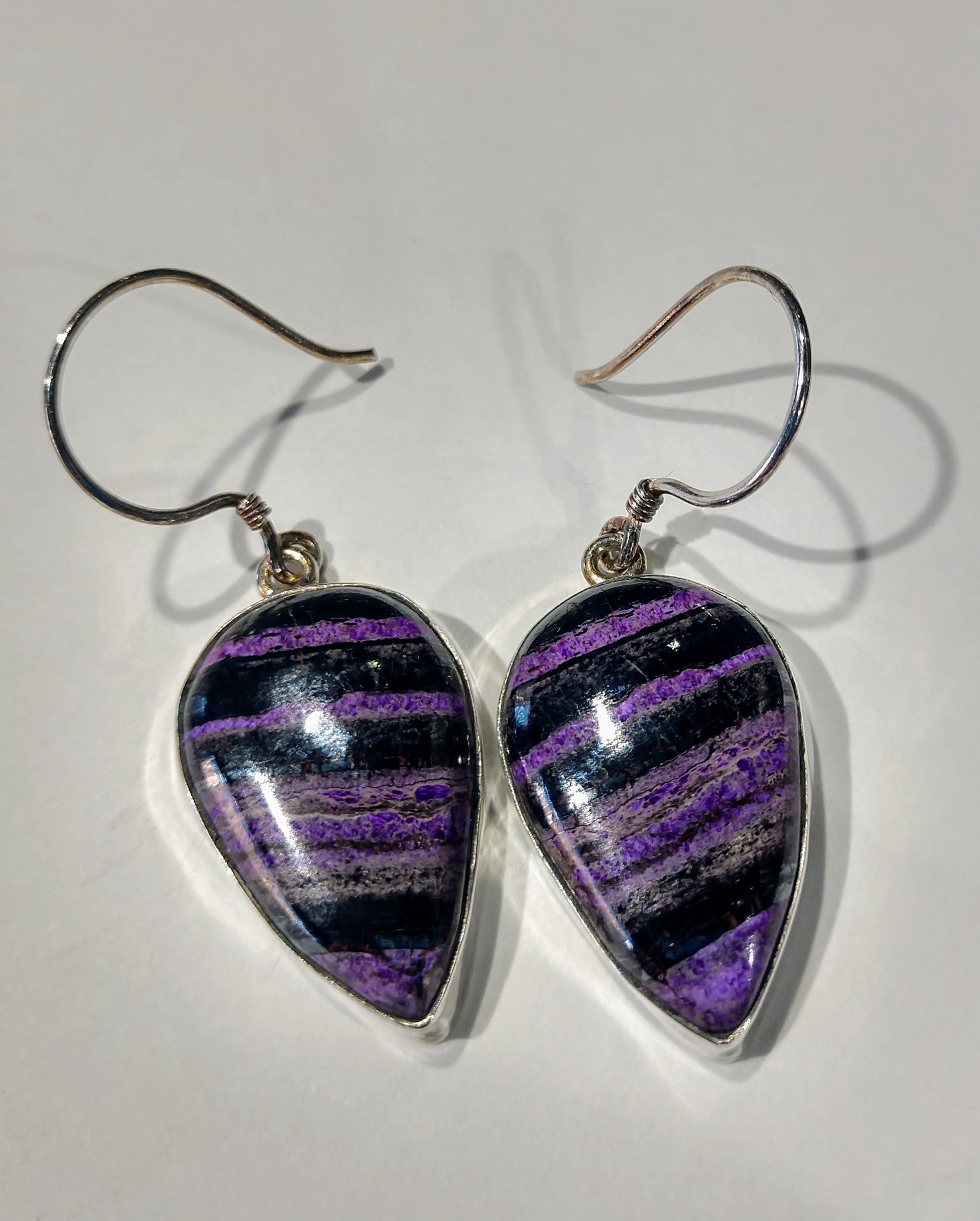 Sugilite Earrings, Sterling Silver