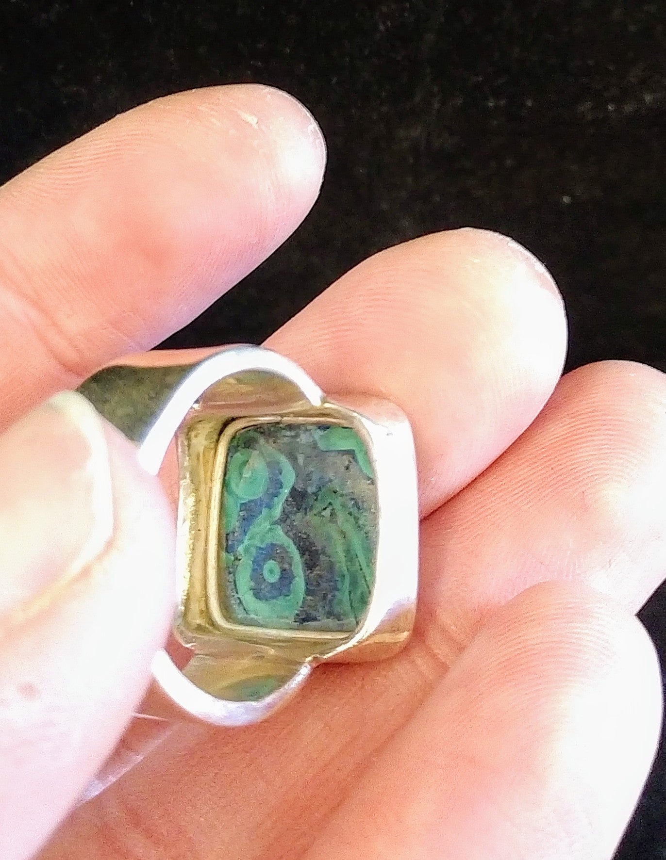 Malachite and Azurite Ring