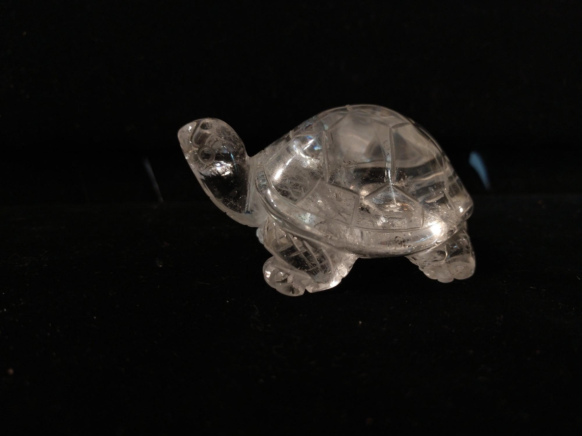 Quartz turtle carving