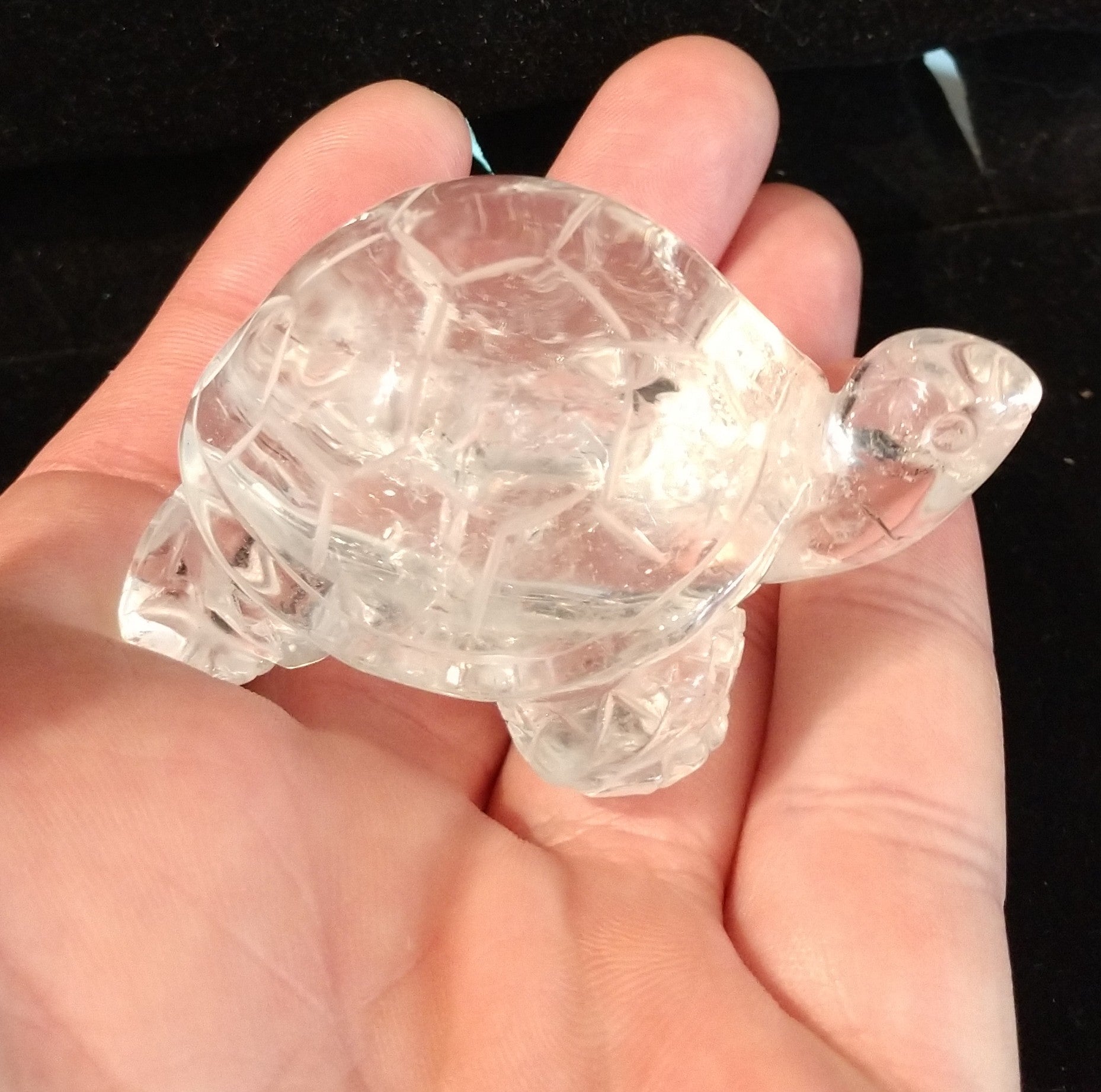 Quartz turtle carving