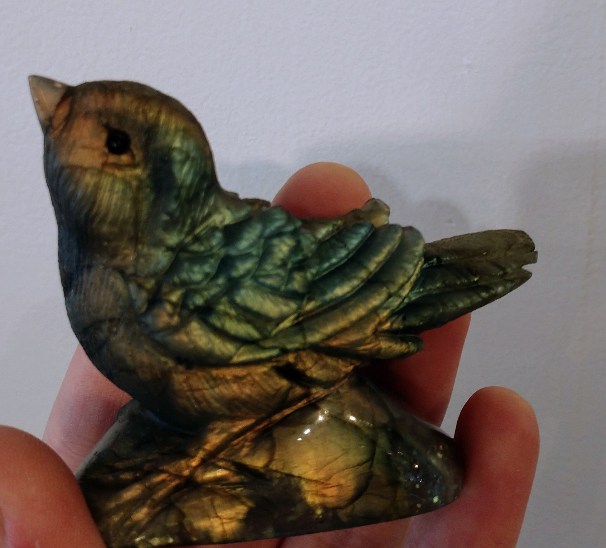 Labradorite bird carving