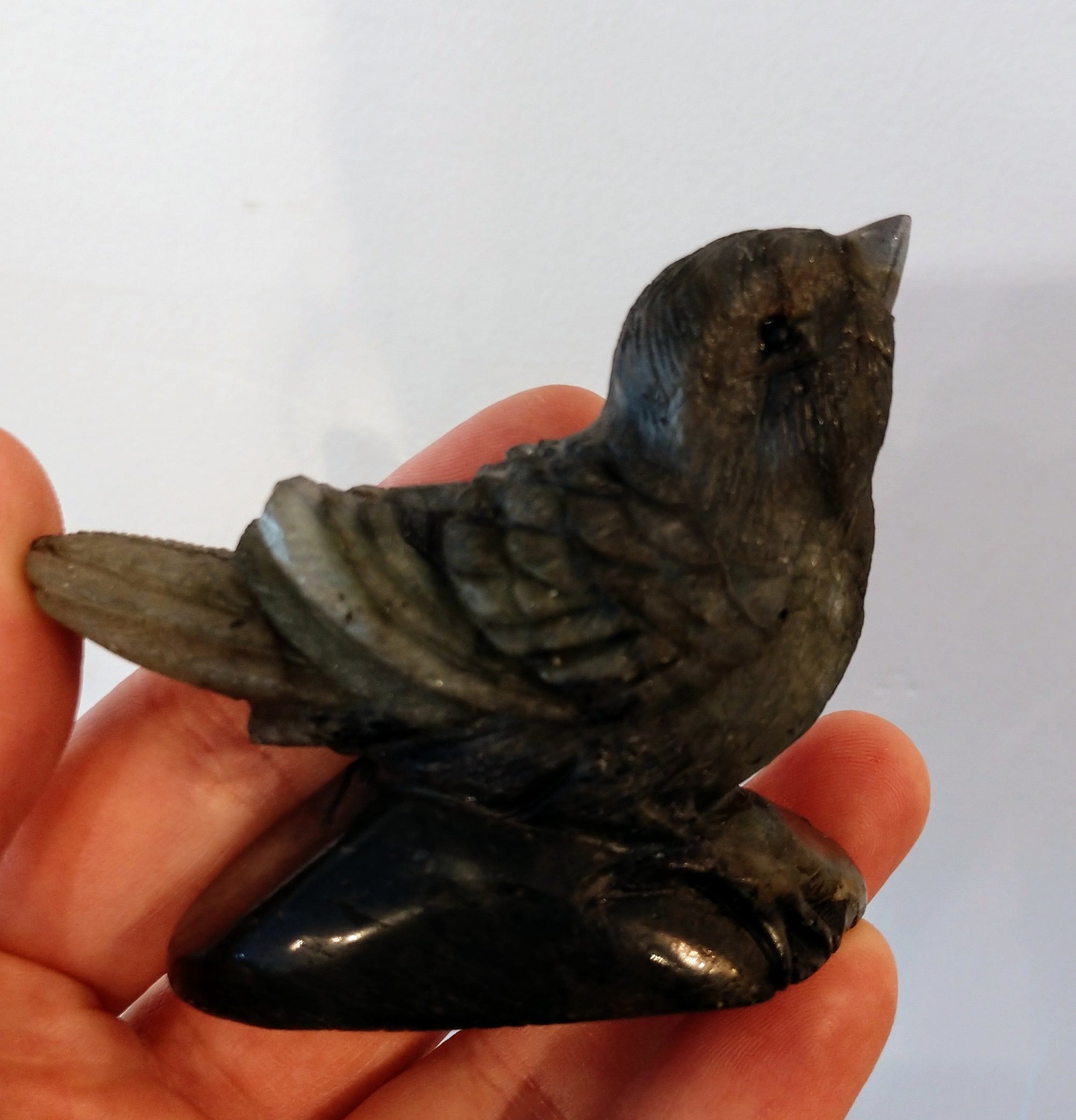 Labradorite bird carving