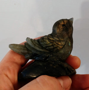 Labradorite bird carving