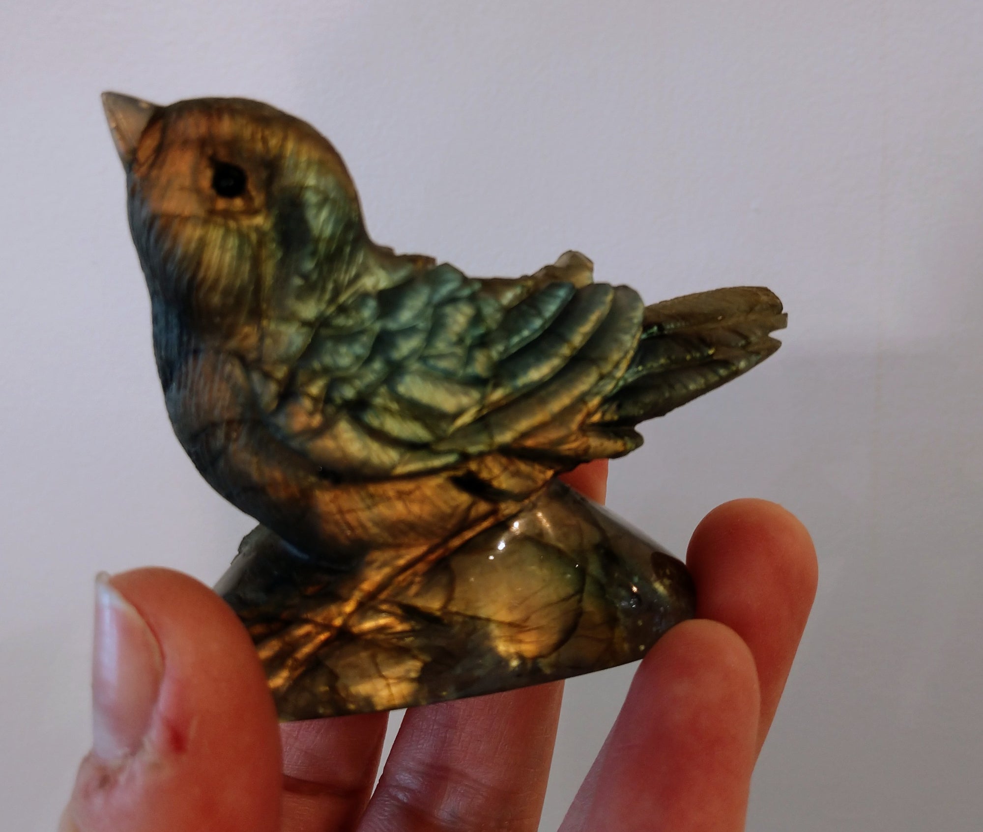 Labradorite bird carving