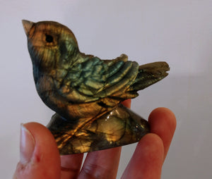 Labradorite bird carving