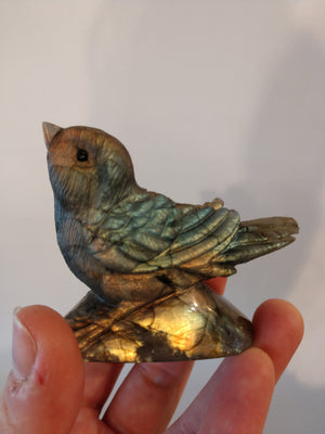 Labradorite bird carving