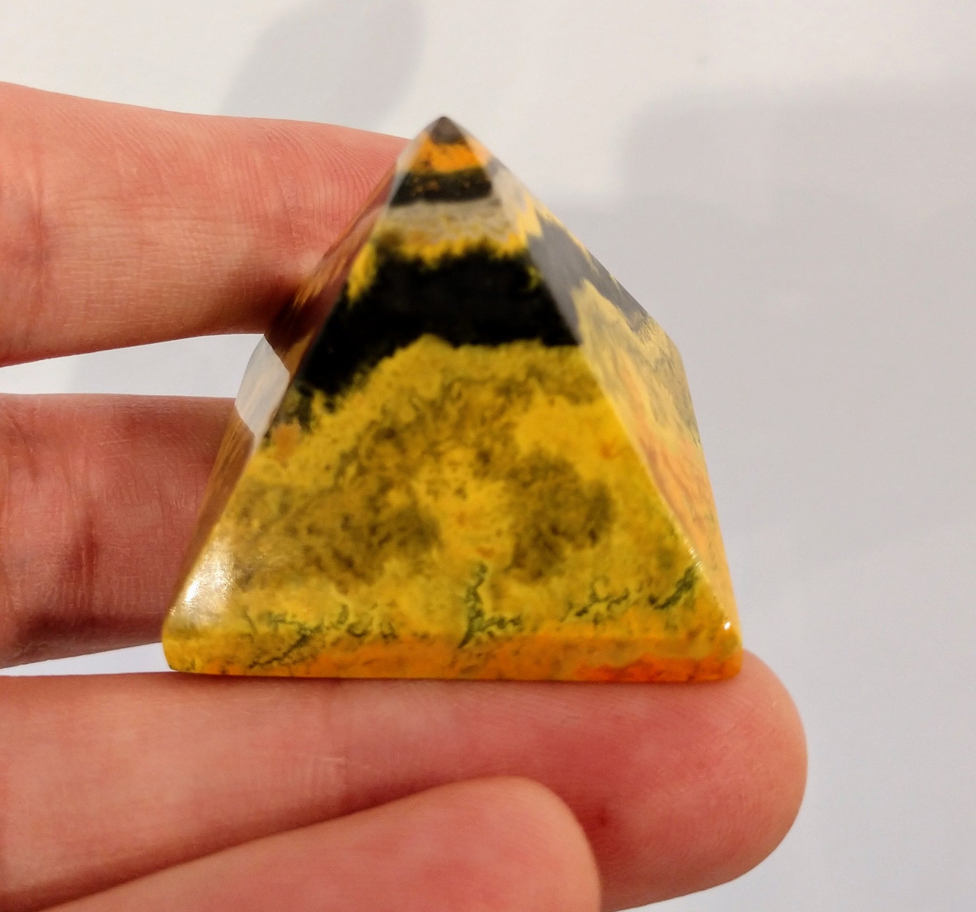 Bumblebee Jasper pyramids from Indonesia