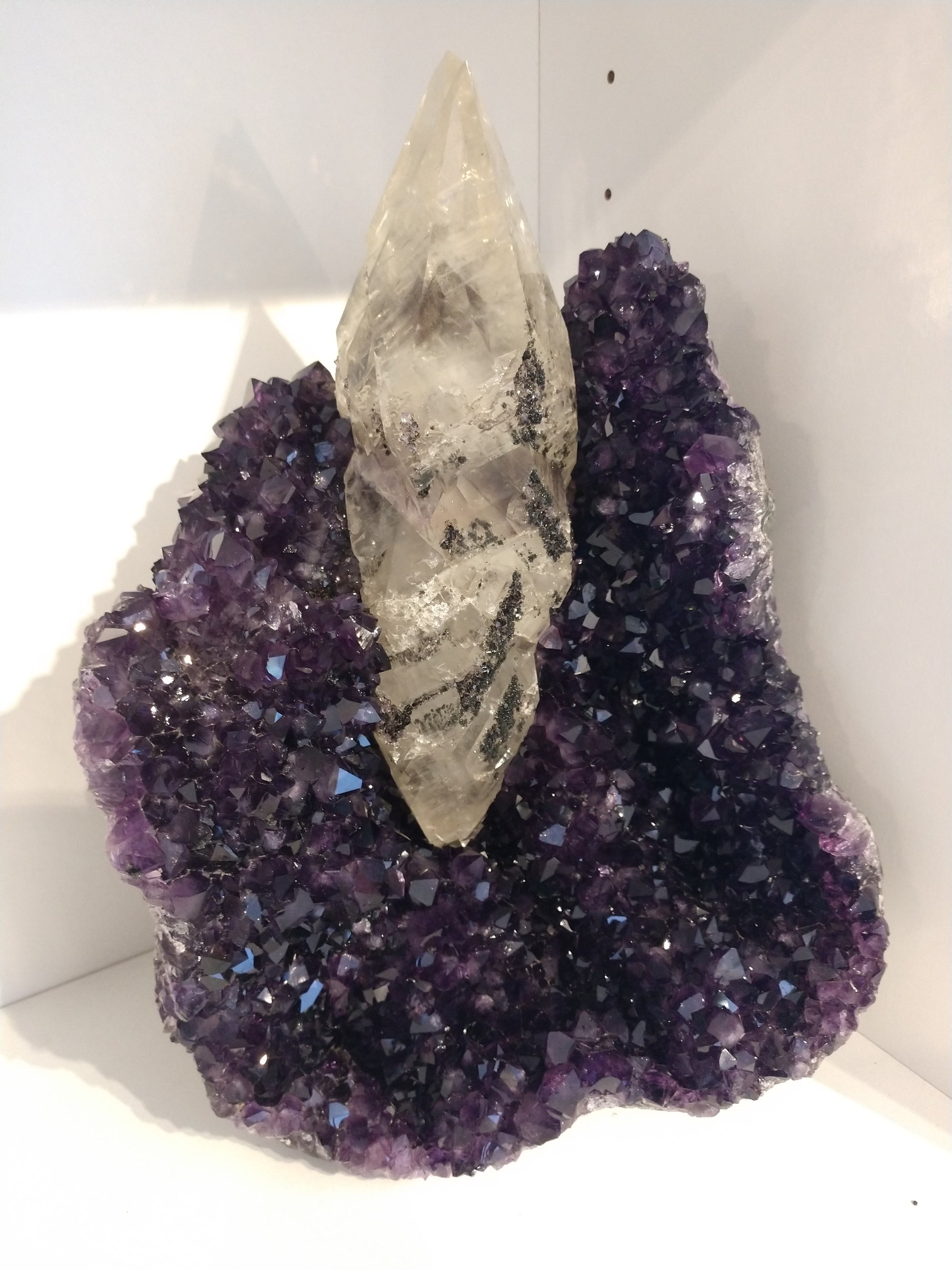 Amethyst with Calcite from Uruguay