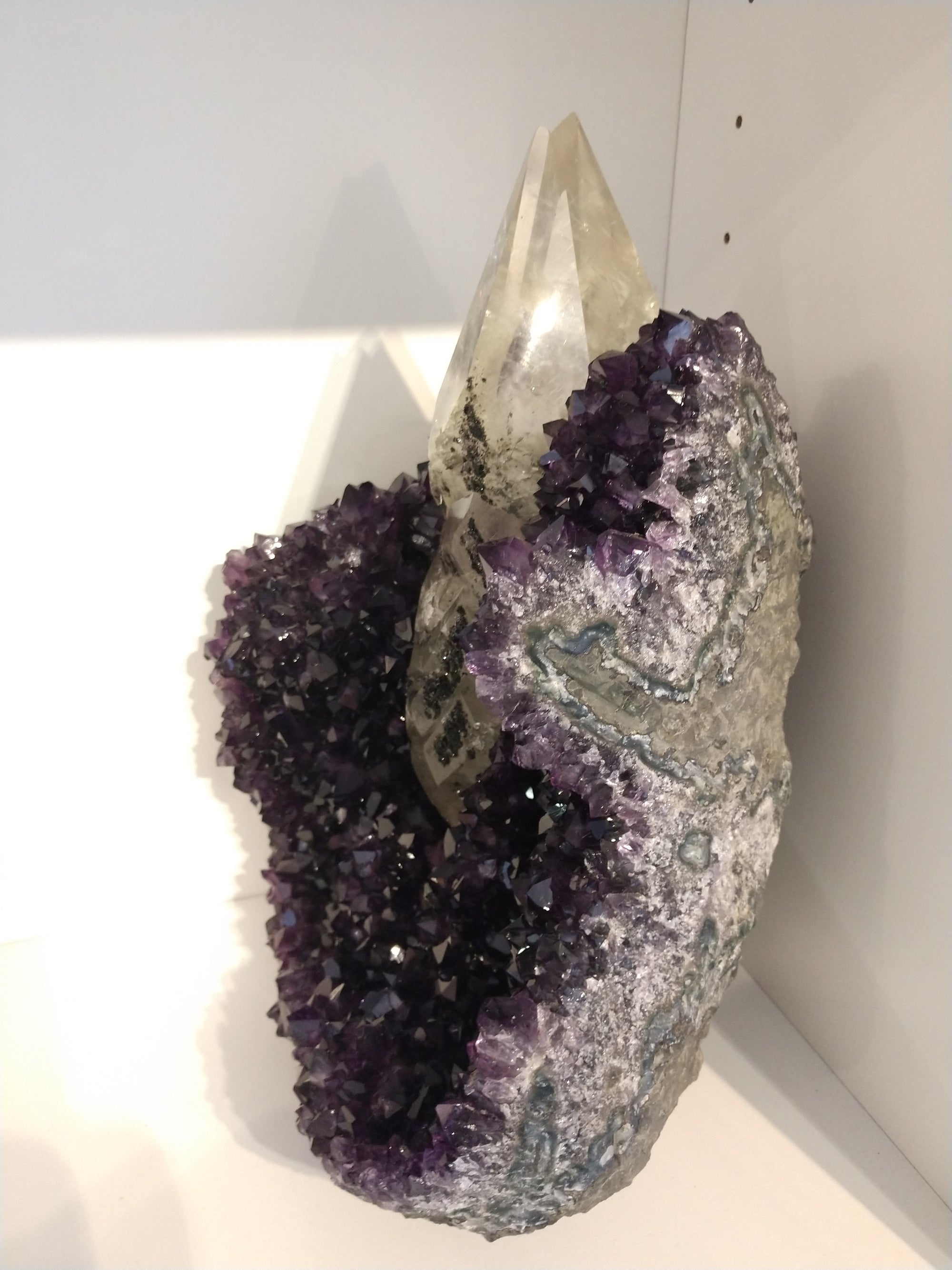 Amethyst with Calcite from Uruguay