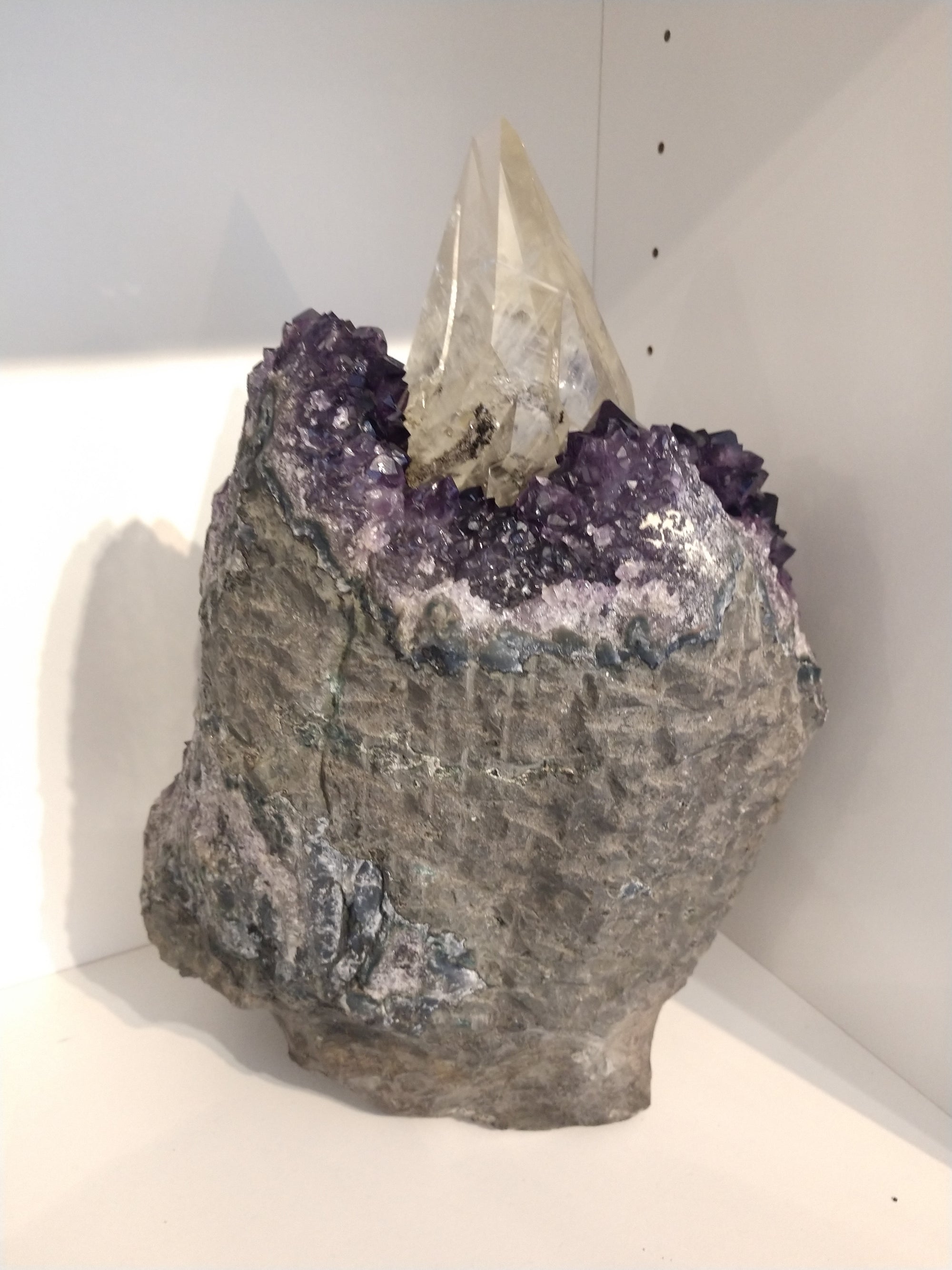 Amethyst with Calcite from Uruguay