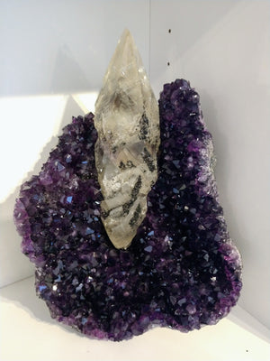 Amethyst with Calcite from Uruguay