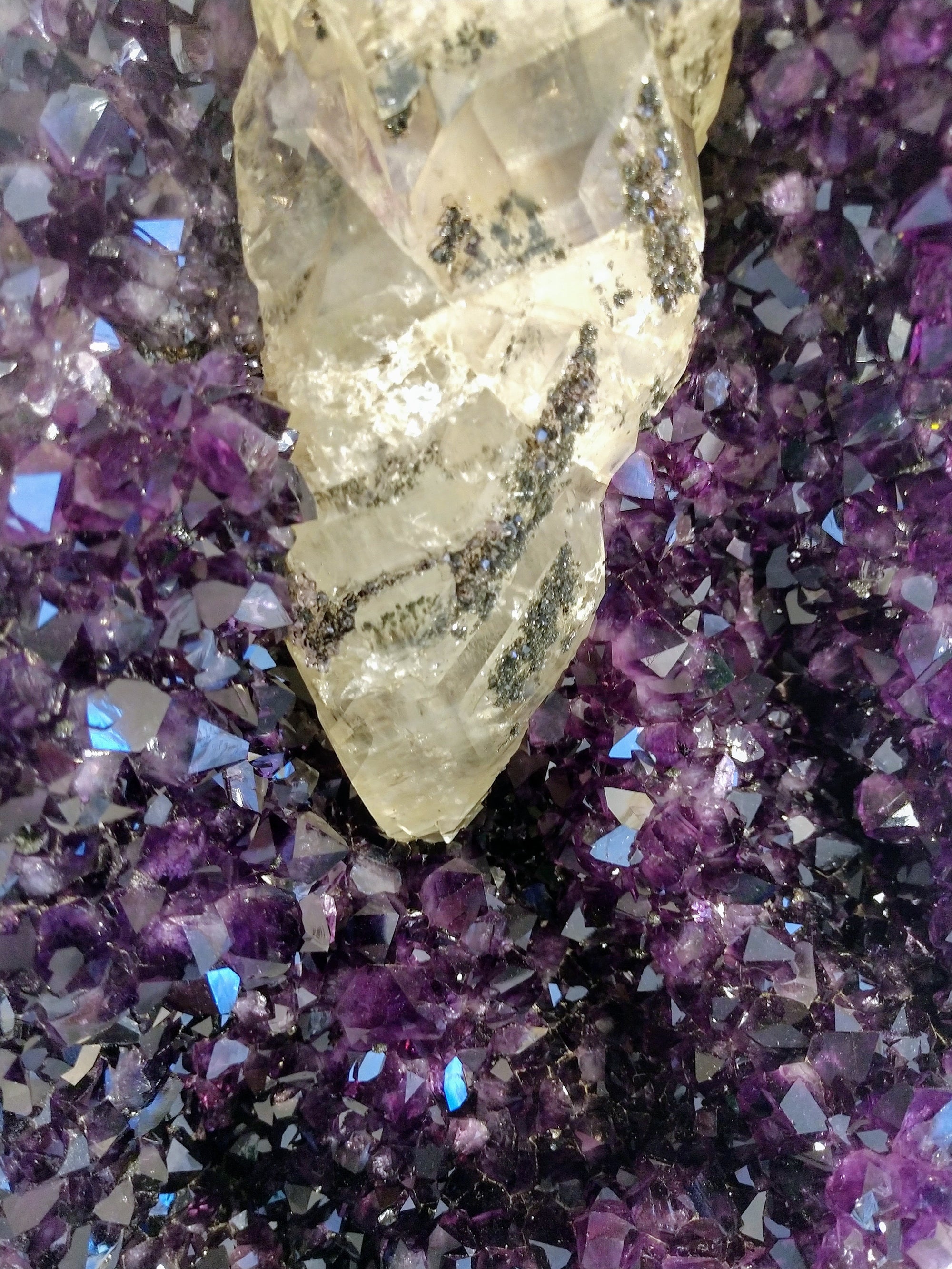 Amethyst with Calcite from Uruguay