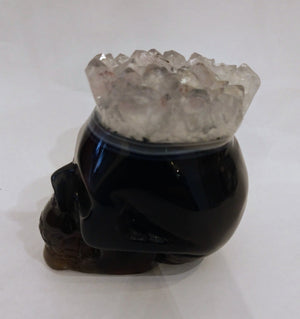 Brazilian Agate Skull with Quartz Crown