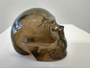 Rutilated Smoky Quartz Skull