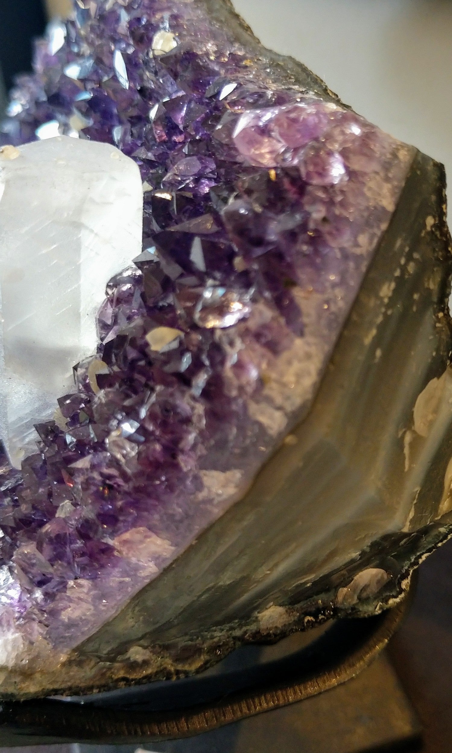 Amethyst with Calcite from Uruguay