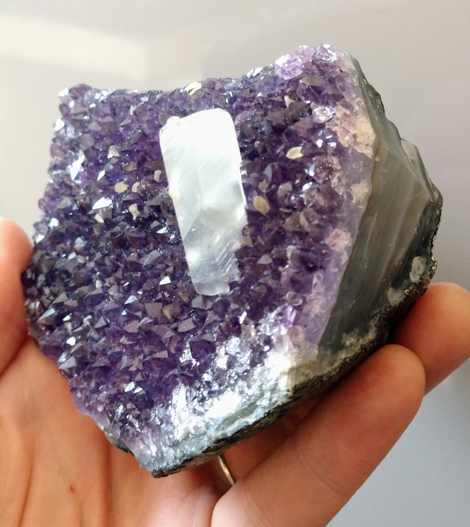 Amethyst with Calcite from Uruguay