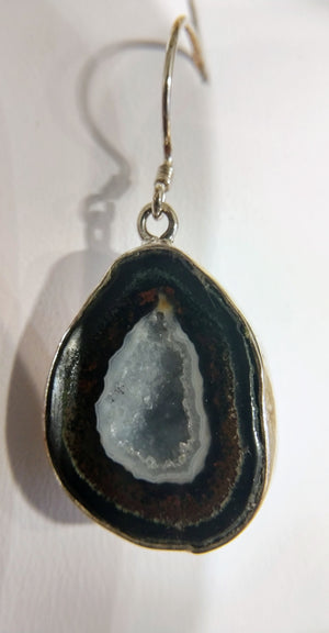Geode earrings in sterling silver