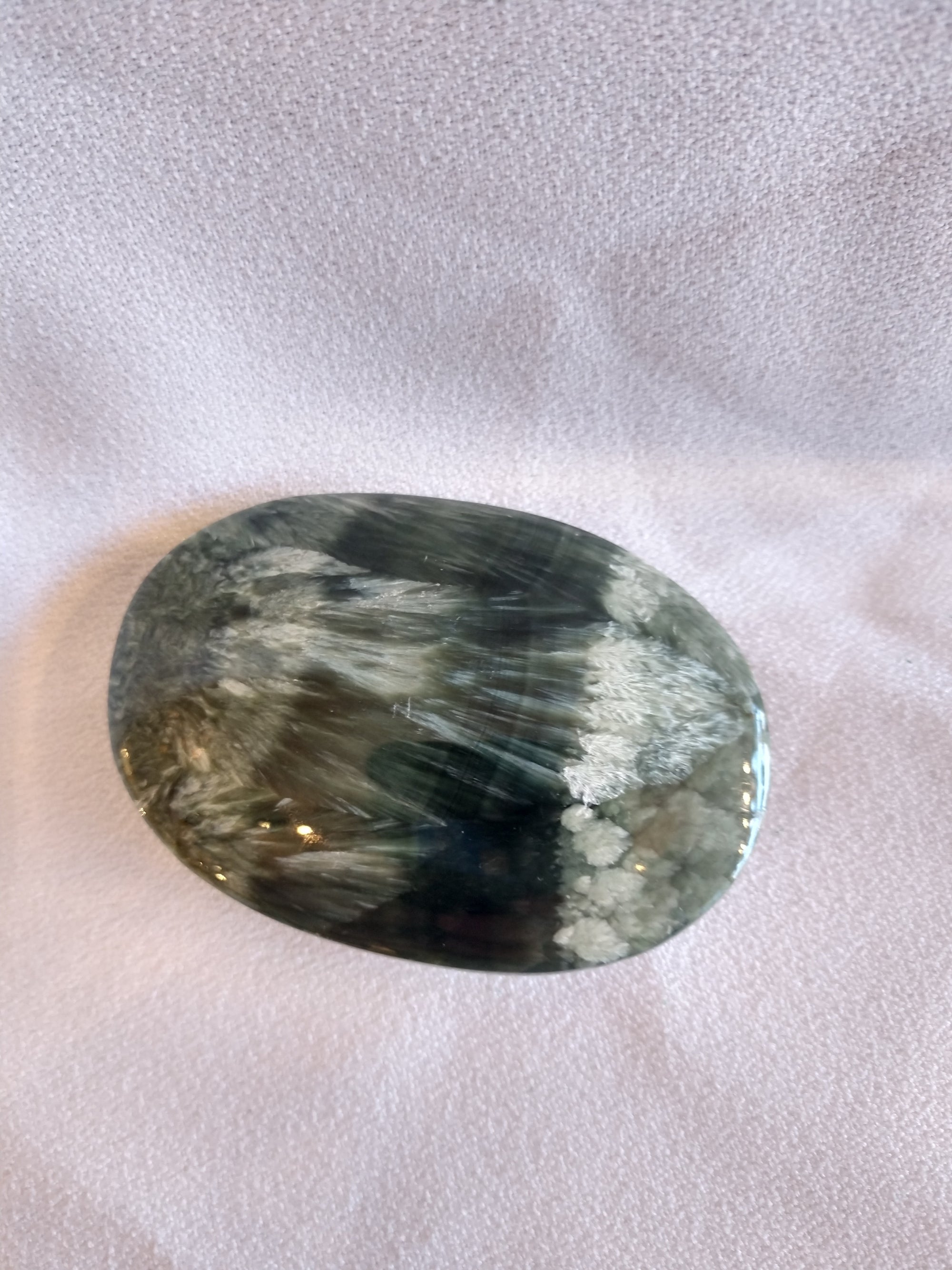 Seraphinite Palm Stone