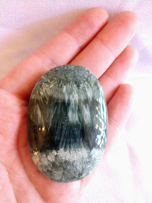 Seraphinite Palm Stone