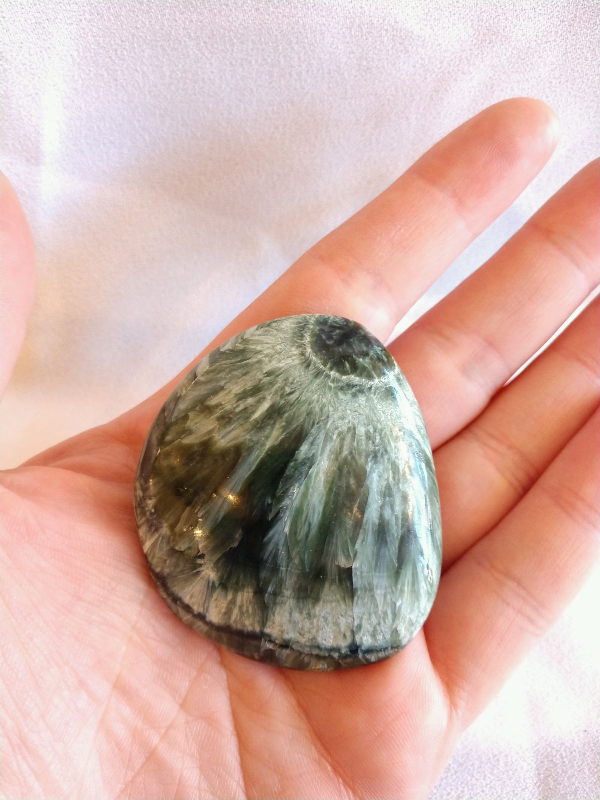 Seraphinite Palm Stone