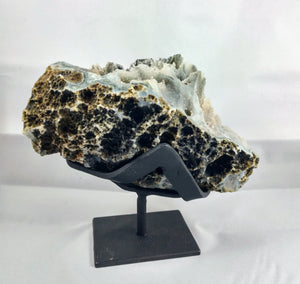 Black Quartz Stalactite Formation, 1.32 lbs. w/ Custom Metal Stand