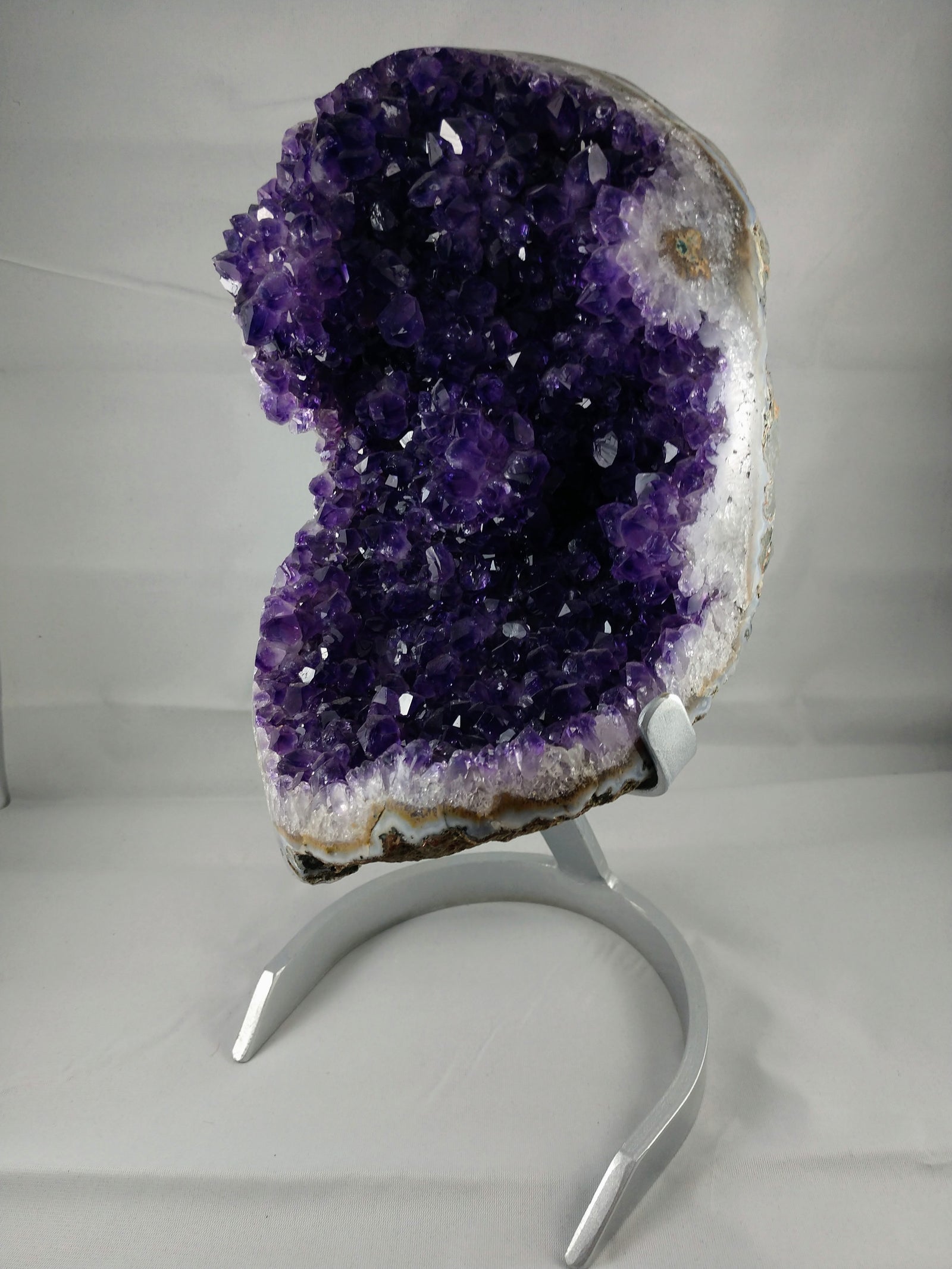 Amethyst Geode, 7.37 lbs. w/ Custom Metal Stand