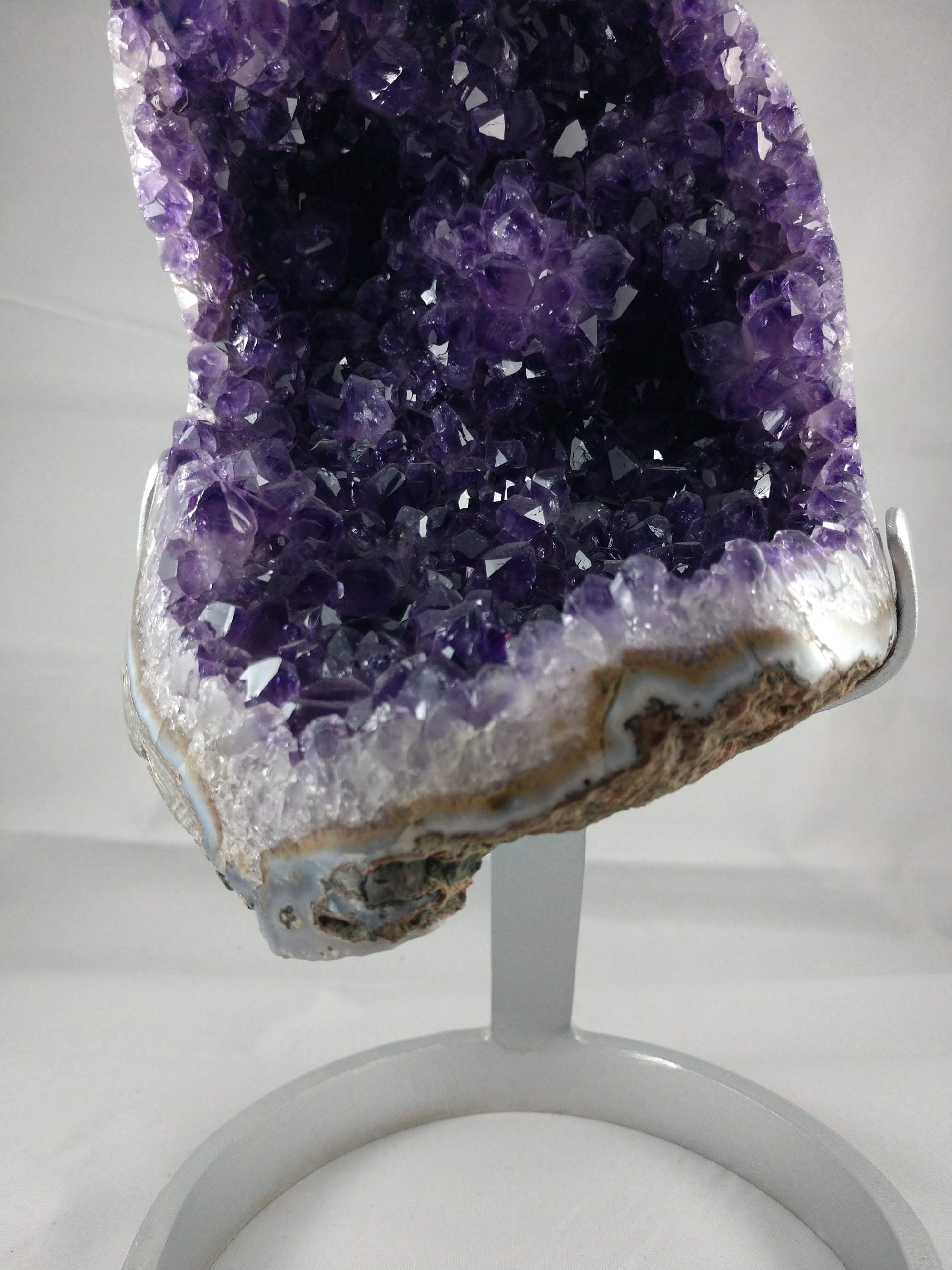 Amethyst Geode, 7.37 lbs. w/ Custom Metal Stand