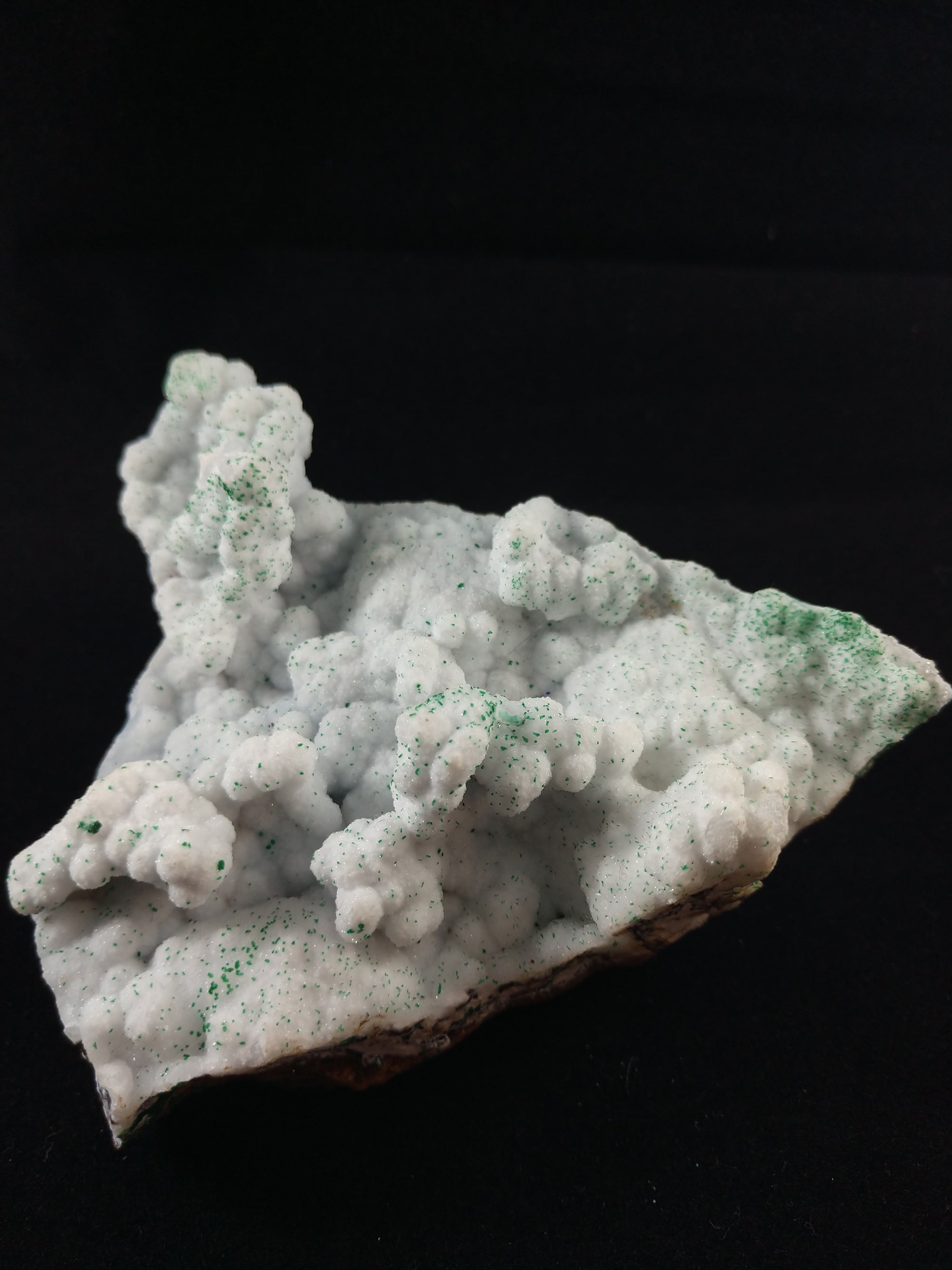 Druzy Quartz with Malachite