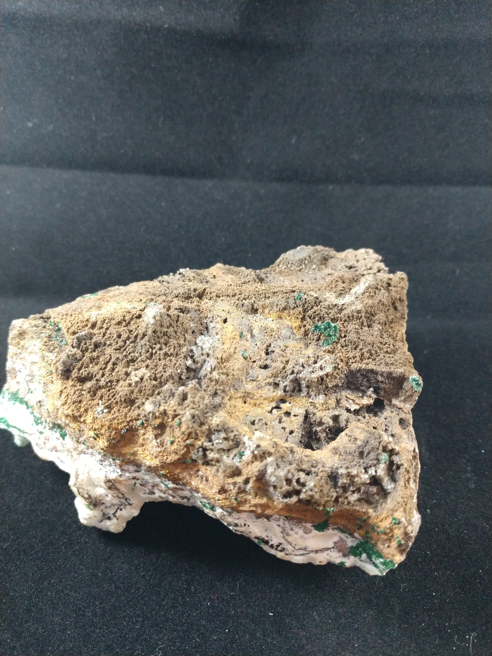 Druzy Quartz with Malachite