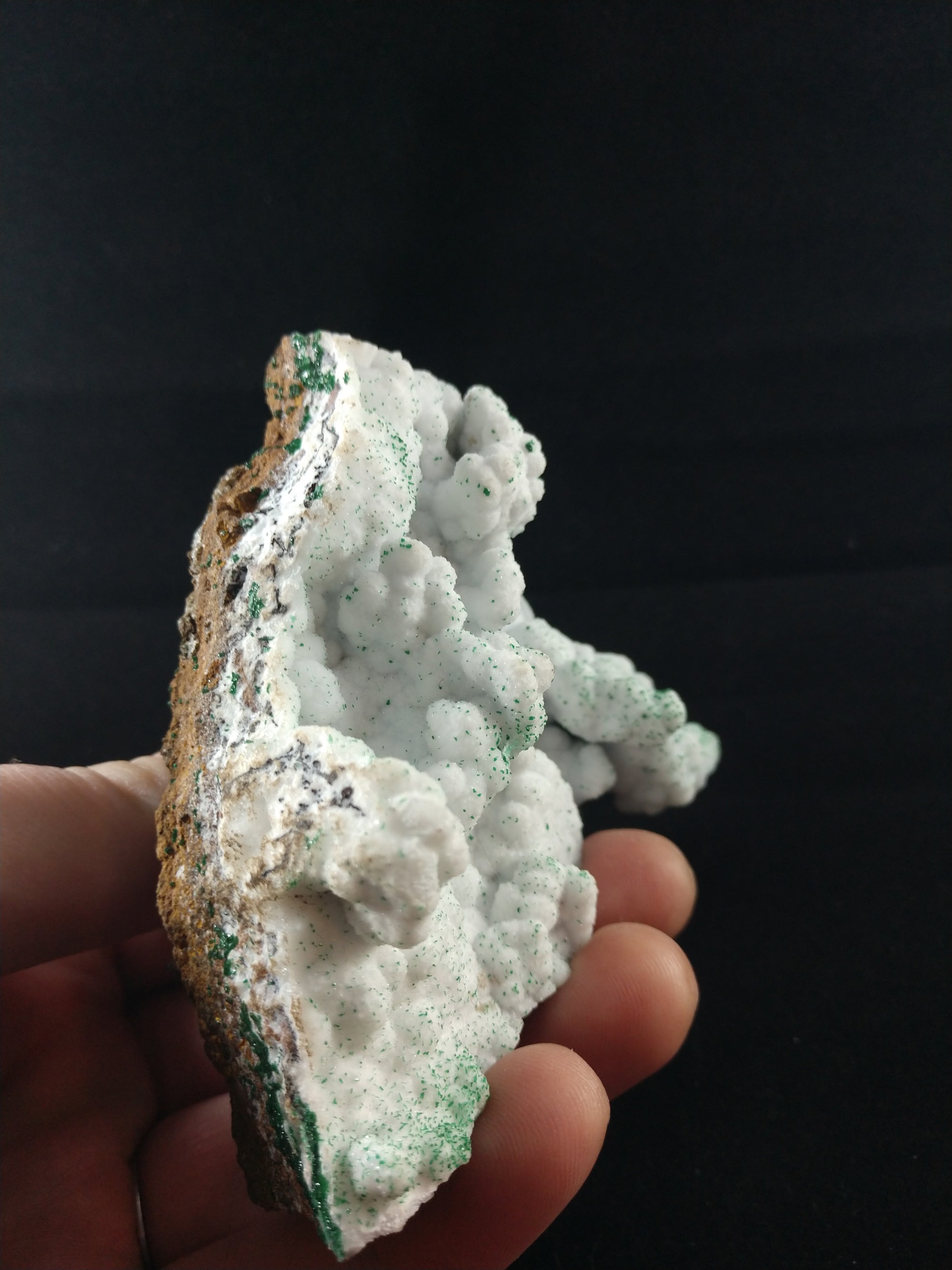 Druzy Quartz with Malachite