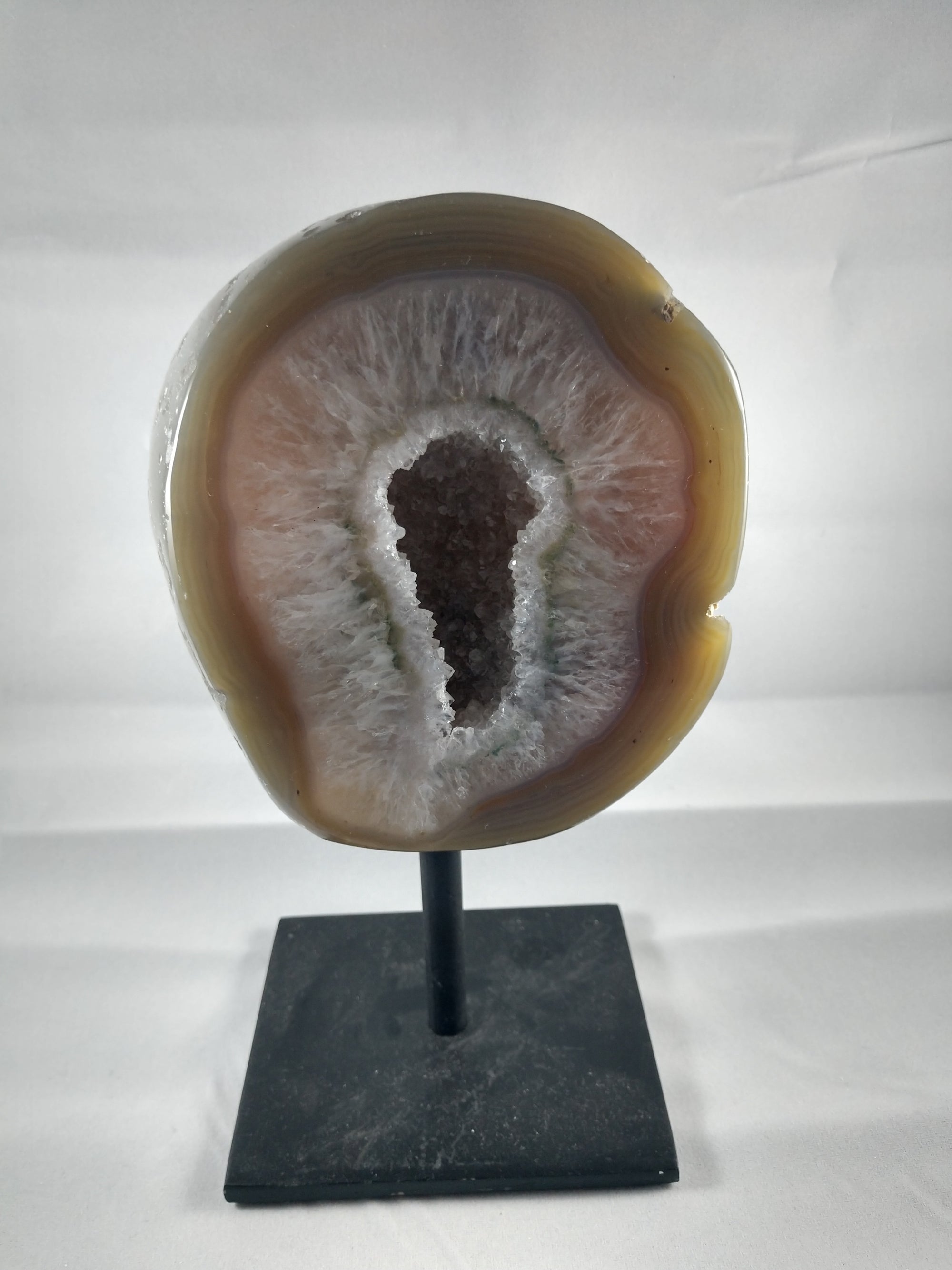 Agate Slice on Custom Metal Stand