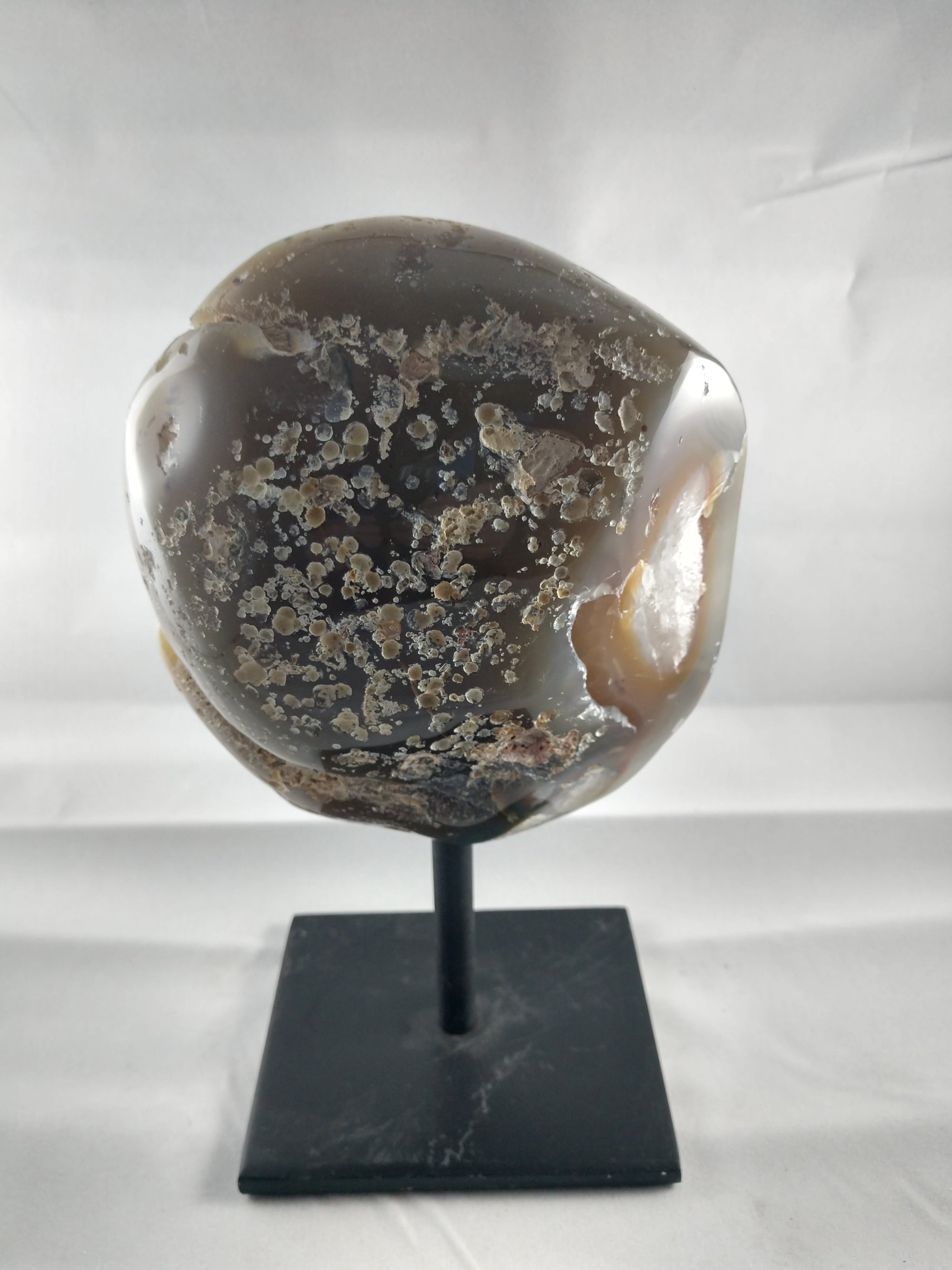 Agate Slice on Custom Metal Stand