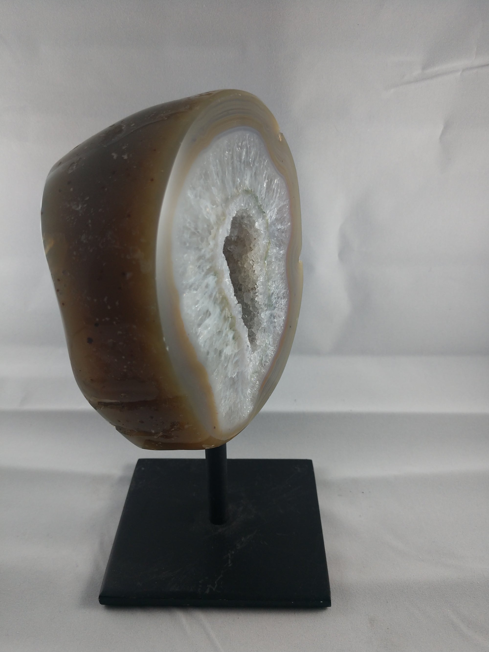 Agate Slice on Custom Metal Stand