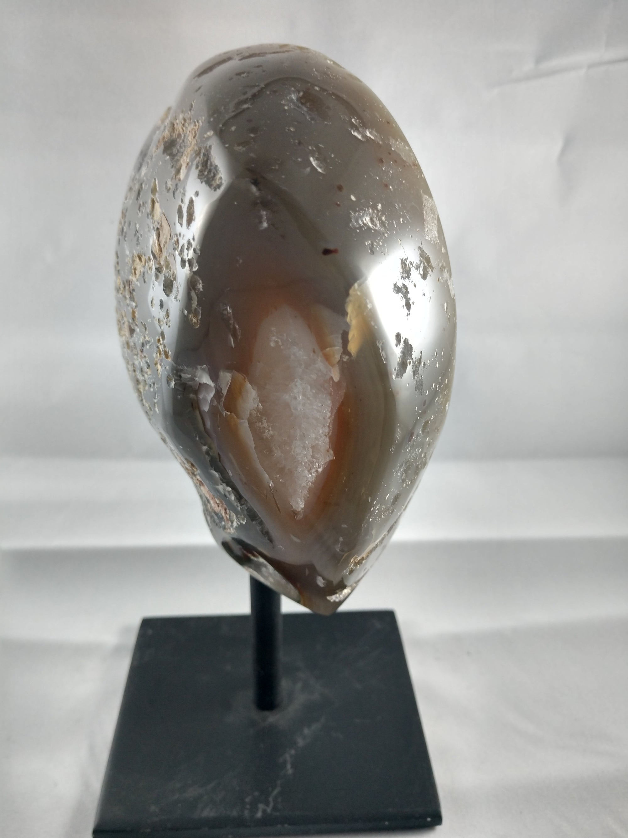 Agate Slice on Custom Metal Stand